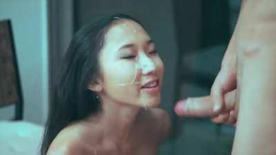 Asian Cutie Is Hot For A Facial. And Makes It Happen.