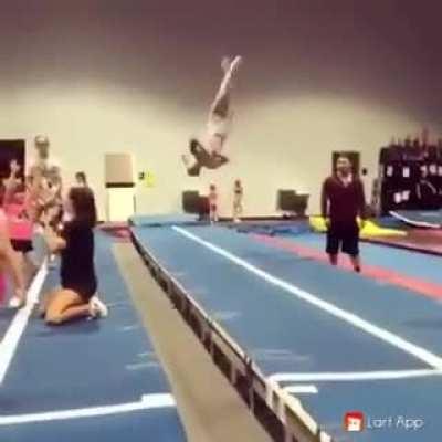 This girl's flips are definitely top talent