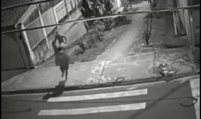 A man running from his wife, a cat running from a dog, thief running from the police