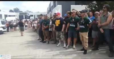 In a monumental moment of solidarity, a group of Australian citizens created a human blockade against the authorities to defend a cafe that serves all, regardless of vaccination status