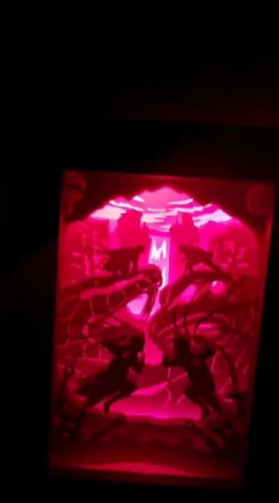 My husband started wood working this year and made me a Naruto themed Shadow Box. I have been watching Naruto since I was 17 and am 31 and I love it!