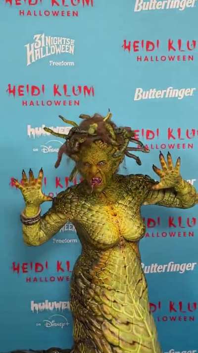 Heidi Klum shows up to her Halloween celebration as Medusa