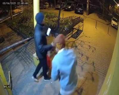 CCTV footage of a drone attack on Dnipro, Ukraine
