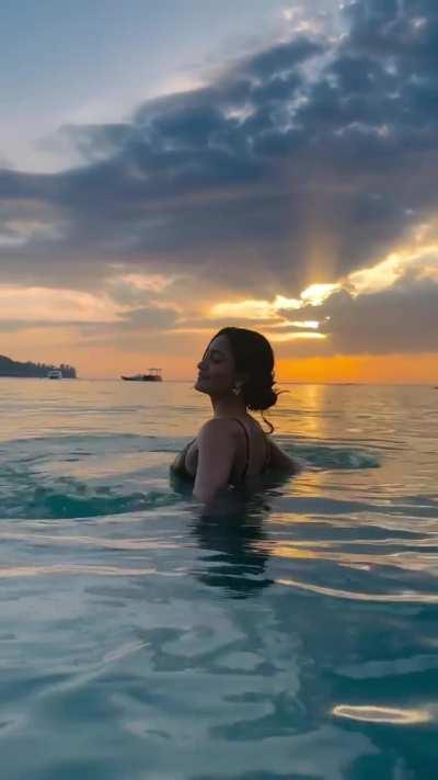 Water, Sunset and wet Tridha 