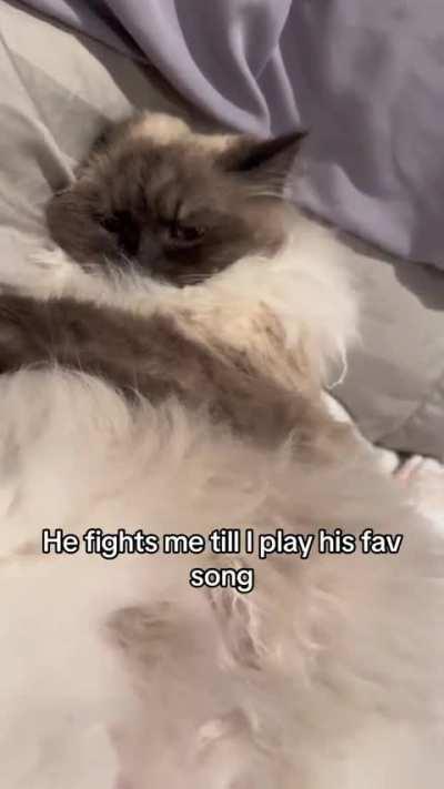 He gets so emotional with the song like he understands it 😭❤️