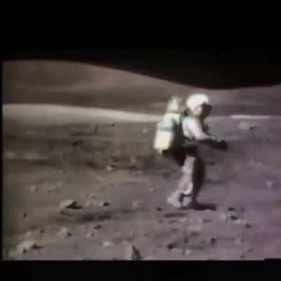 NASA astronauts trying to walk on the moon