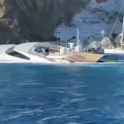 Yacht underwater