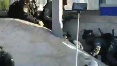 SHOCKING.. israel's Crime.. israel's Brutality.. israeli occupation soldiers spraying a Palestinian young man with pepper gas & brutally beating him after detaining the young man at Damascus Gate in occupied city of Jerusalem, today!