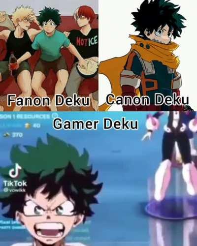 I know it's wrong, but i laughed lol (better than Fanon Deku Btw) 