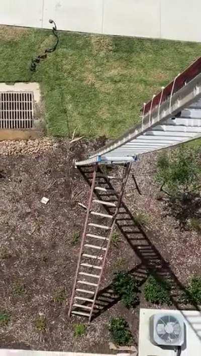 Strapping a few ladders together with ratchet straps and cable ties