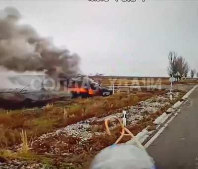 Vanya Ivanov's UAV Operators Fiber-Optics FPV drone strikes a Ukrainian HMMWV -  Pokrovskoe 