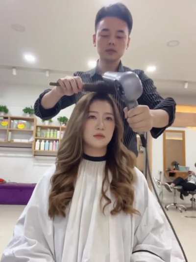 One dryer two hair done