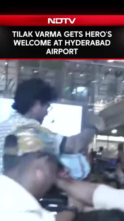 Rousing Welcome For India Star Tilak Varma At Hyderabad Airport