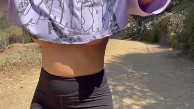 No bra and a cropped top is the best combo
