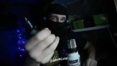 Just casually playing with a flashbang grenade on stream.