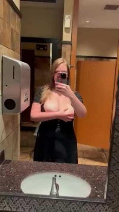 I’ll send this from the bathroom to convince you to skip dessert! I don’t mind if we only make it to the parking lot!