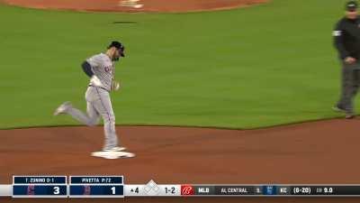 [Highlight] [Highlight] Mike Zunino destabilizes the score and subjects a pitch to indignities, sending it over the Green Monster.