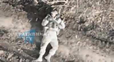 Wagner militant flips off Ukrainian spotter drone before getting hit by artillery