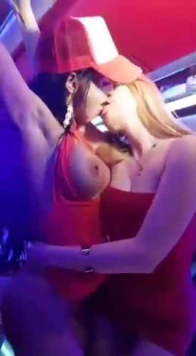 Women being open and playful with each other.