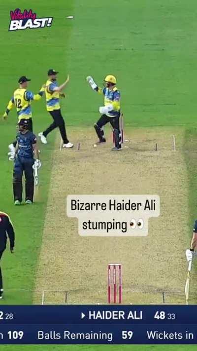 Haider Ali weird runout