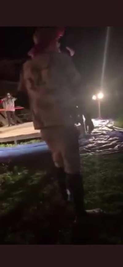 Wrestler broke both of his legs.