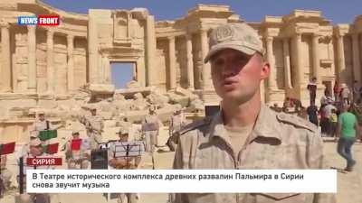 [NEWS FRONT] Russian music is playing again in Palmyra: Music is playing again in the Theater of the historical complex of the ancient ruins of Palmyra. For the first time, after the performance of Maestro Gergiev, it was visited by a musical group from R