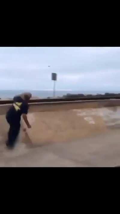 Crazy skate boarder! 