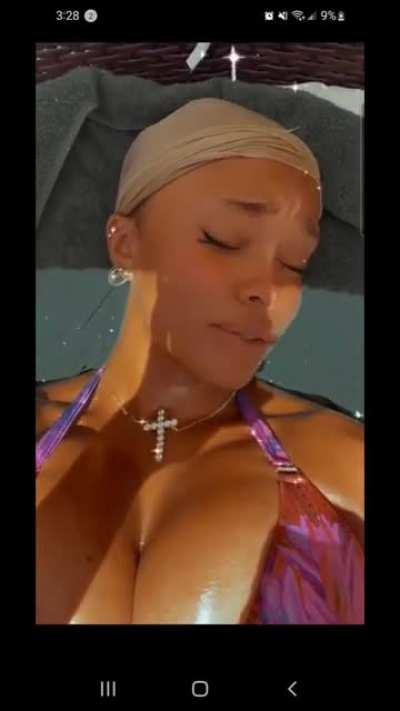 Remember her tanning in her backyard