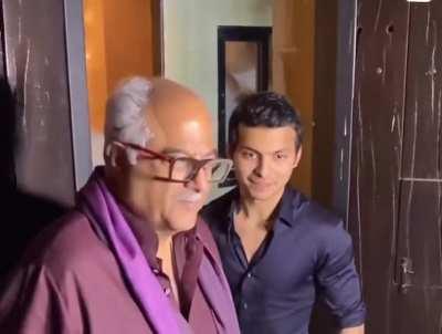 Boney Kapoor with Jahnvi's bf Shikhar Pahariya