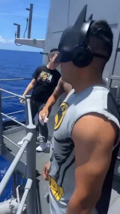 Batman vs Chinese Navy stare-down