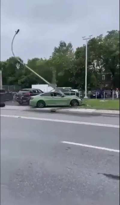 BMW hit someone at Porsche Prestige in Montreal today, no news about the guy getting hit