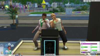 The Sims world of a friend of mine and me. You can really hear which Sim invested in the singing ability and which one didn´t. :D