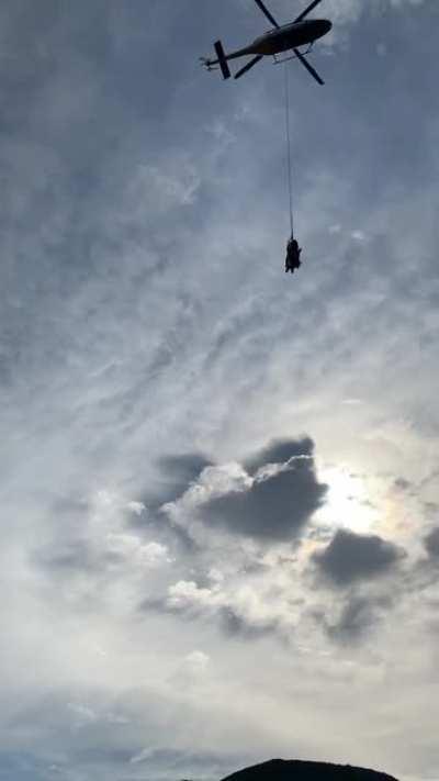 Flying into remote power lines for repair.