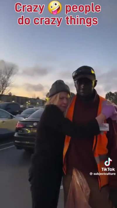 This woman crashed into her as she was backing out.