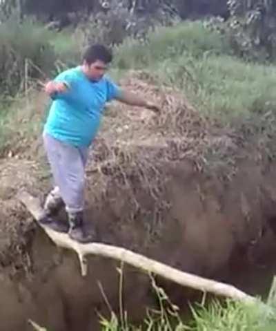 Hmf while I cross a limb smaller than my forearm