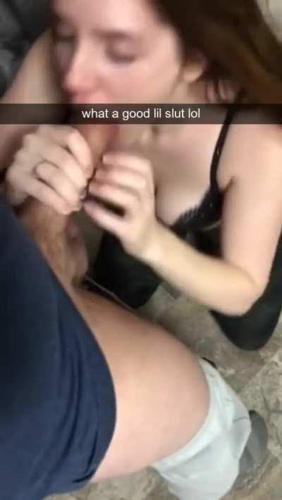 She gets drunk and lets guys use her throat