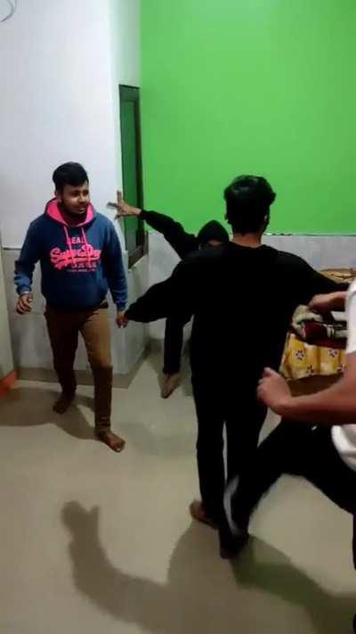 Playing blind with your friends.