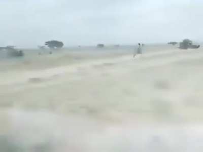 The Janjaweed getting a taste of their own medicine… video shows their mass exodus from Sinja as the army enters