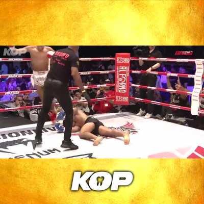 Massive head kick knockout