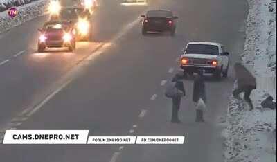 Dude really got out of the car and ran like you just provoked an NPC that was driving