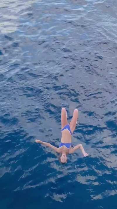 She didn't realize how high that jump was