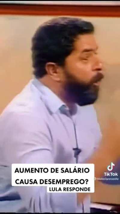 Lula sobre o aumento do salário mínimo em entrevista no Roda Viva