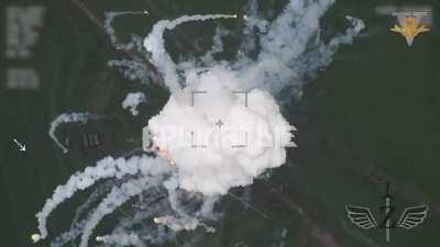 RU POV: Ukrainian S-300 launcher destroyed by Lancet 