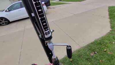 Basketball hoop adjustment tool. I hated constantly putting the hoop up and down. Now I connect this piece to the drill and we're ready in seconds.