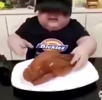 [Chinese?>English] What is this angry kid saying?