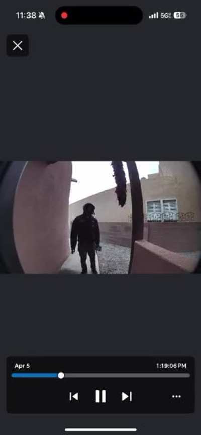 Door to door salesman having a rough day