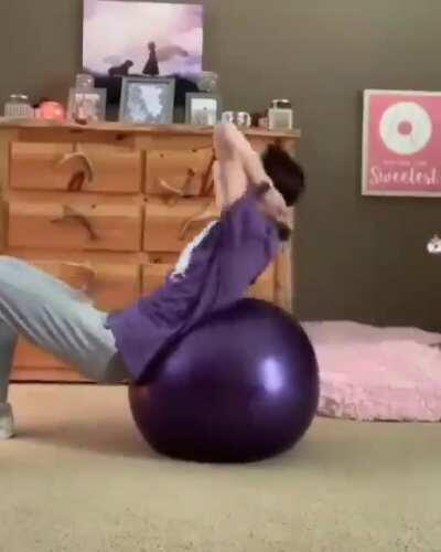 It's sometimes great to have a helping hand while exercising... Sometimes not