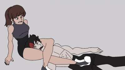 Lucy headscissor on Aike