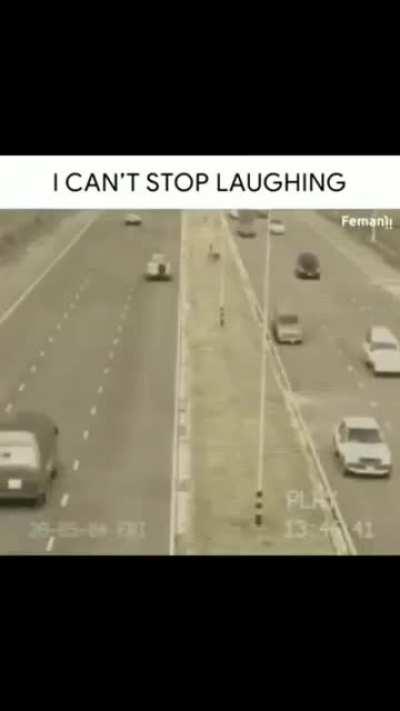 A rogue wheel hits a car multiple times