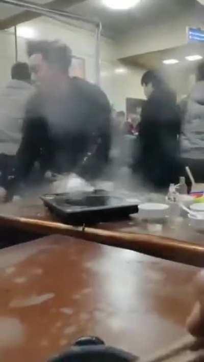 Most insane braw at a Chinese restaurant, talk about using your surrodings